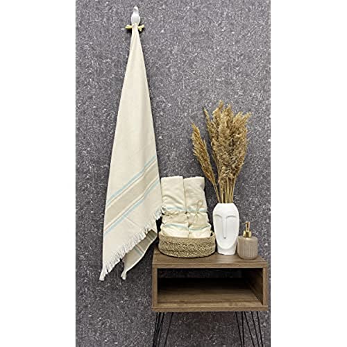 Questo Casa Telo mare 16/1 Bamboo Aphrodisia in tessuto jacquard ad asciugatura rapida, 330 g/m², 80 x 150 cm, 1 pezzo, naturale beige