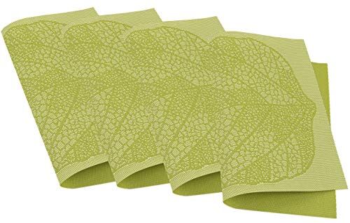 Venilia Anis Tessuto Feather Verde Anice, Tavola, Vinile, Tovaglietta per Sala da Pranzo, 4 Pezzi, 30 x 450 cm, , 30 x 45 cm