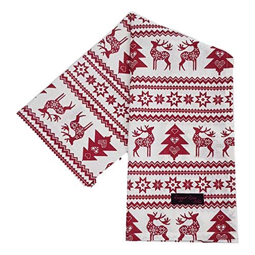 Ragged Rose Nordico Asciugamani di Natale, Cotone, Rosso, 50 x 70 CMS