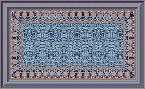 Bassetti MIRA Tovaglia in 100% cotone, tessuto Panama di colore blu B1, dimensioni: 150 x 250 cm