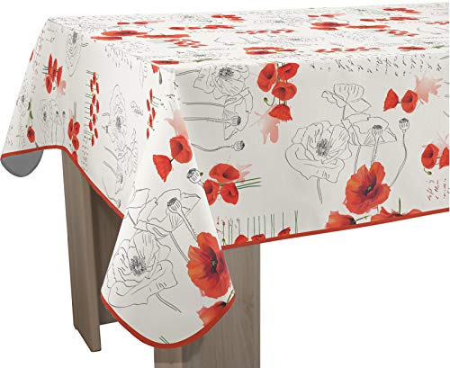 Le linge de Jules Tovaglia Antimacchia Poppies Rosso Rettangolare 150 x 350 cm