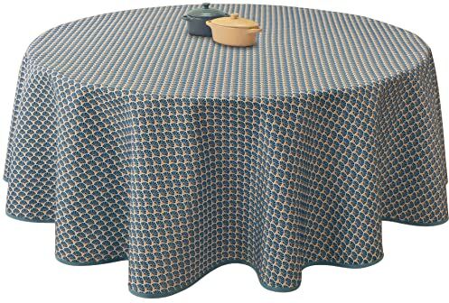 Le linge de Jules Tovaglia Antimacchia Paon Blu Scuro Ovale 150 x 240 cm