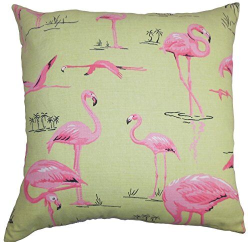 The Pillow Collection Qusay-Copricuscino con Stampa Animalier, Cotone, Giallo, 2105 x 2105 x 733 cm