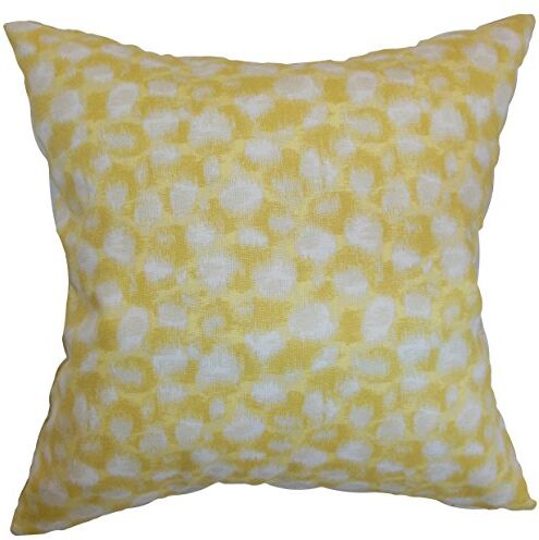 The Pillow Collection Imperatriz-Copricuscino Geometrico, Cotone, Giallo, 46 x 46 cm