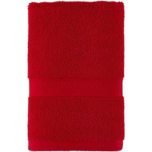 Tommy Hilfiger Asciugamano americano moderno in tinta unita, 40,6 x 66 cm, 100% cotone 574 g/m² (rosso cinese)