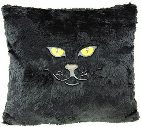 United -Cuscino a Forma di Gatto, Colore: Nero