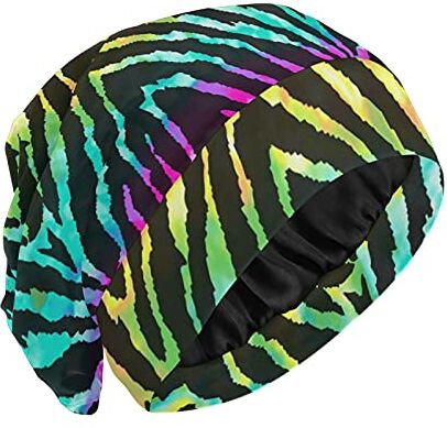 PUXUQU Colorato Rainbow Zebra Stampa Night Sleep Cap Cofano Sonno Copertura Testa Dormire Capo Della Copertura Per La Perdita Dei Capelli Per Donne