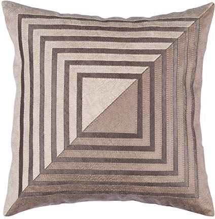 Stanley Copricuscino Fatto a Mano, Cuscino Decorativo, in Velluto, Tagliato al Laser, Ricamato, per casa, Divano, 45 x 45 cm, Visone/Marrone, (W) x 18 (H) Inches (Standard Cushion Size)