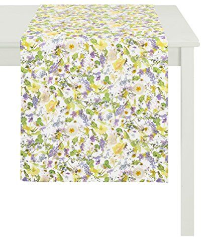 Apelt 2204 48 X 140 50 Runner, Poliestere di Cotone, Bianco di pastellbunt, 48 x 140 cm