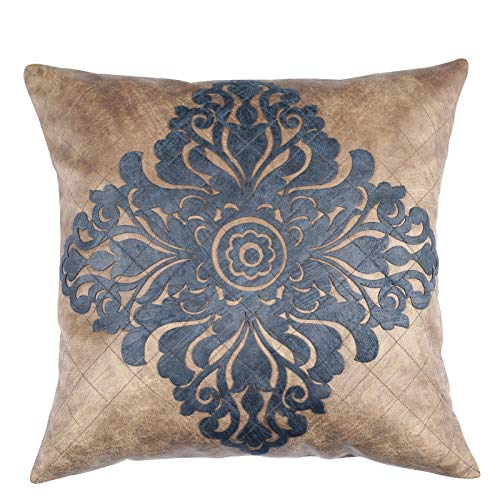 Stanley Copricuscino Realizzato a Mano, Cuscino Decorativo, in Velluto, Tagliato al Laser, per casa, Divano, 45 x 45 cm, Colore Blu, Visone/Navy, (W) x 18 (H) Inches (Standard Cushion Size)