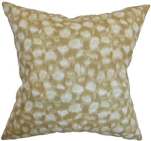 The Pillow Collection Imperatriz-Copricuscino Geometrico, Cotone, Marrone Chiaro, 3165 x 3165 x 1104 cm