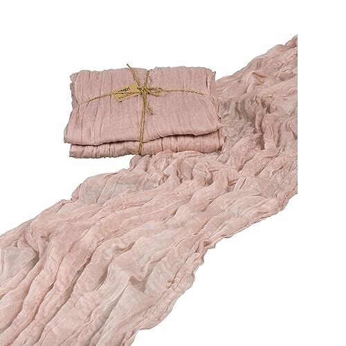 Halbach Seidenbänder Runner da tavolo, larghezza: 70 cm, lunghezza: 300 cm, lavabile, per matrimoni, compleanni o come decorazione da tavolo, tovaglia sottile, effetto cotone, colore: rosa