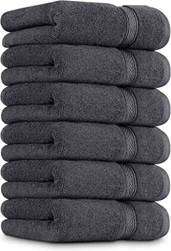 Utopia Towels Set di Asciugamani Mani (6 Pezzi, 41x 71 cm) 100% Cotone Perfezionare per Hotel & Spa Massima Morbidezza e assorbenza da Parte di (Grigio)