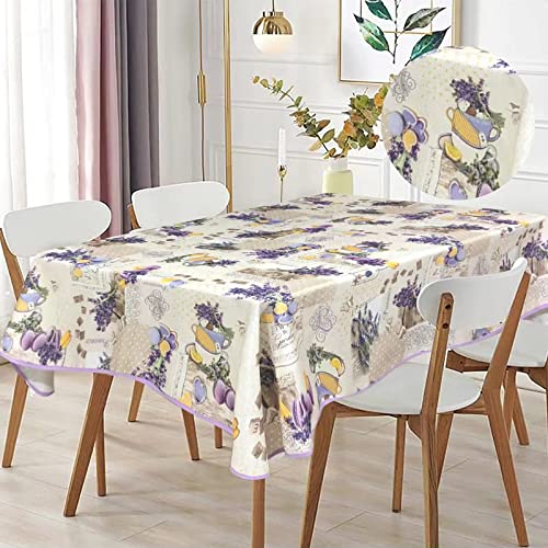 Generic Tovaglia rettangolare stampata impermeabile, stampa ad alta definizione, elegante e resistente，Omaggio 2 Pezzi Pinze Ferma Tovaglia (140_x_240_cm, Viola)