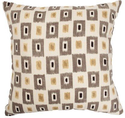 The Pillow Collection Dagwood-Copricuscino Geometrico, Lino, Grigio, 4985 x 4985 x 1741 cm