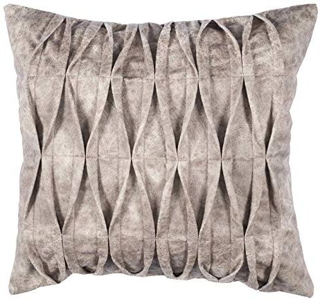 Stanley Copricuscino Realizzato a Mano, Cuscino Decorativo, in Velluto, Tagliato al Laser, Ricamato, per casa, Divano, 45 x 45 cm, Grigio Chiaro, (W) x 18 (H) Inches (Standard Cushion Size)