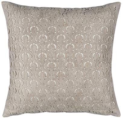 Stanley Copricuscino Realizzato a Mano, Cuscino Decorativo, in Velluto, Tagliato al Laser, Ricamato, per casa, Divano, 45 x 45 cm, Grigio Chiaro, (W) x 18 (H) Inches (Standard Cushion Size)