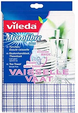 Vileda , Panno microfibra asciugapiatti con funzione 2 in 1, Colori assortiti