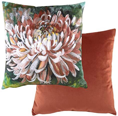 Evans Lichfield Copricuscino in crisantemo con Fiori Invernali, Terracotta, 43 x 43 cm