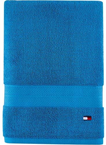 Tommy Hilfiger Asciugamano da bagno tinta unita, 1 pezzo, 76 x 137 cm, 100% cotone 574 g/m² (blu)