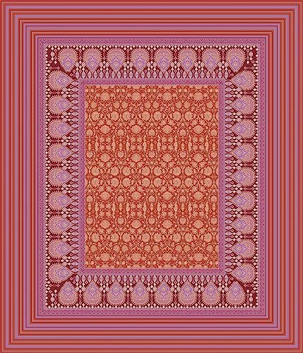 Bassetti MIRA Tovaglia Jacquard in 100% cotone, colore rosso, R1, dimensioni: 140 x 170 cm,