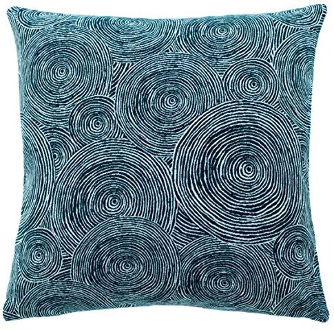 Homing Kissenbezug hellblau blau   gewebt (1 Stück) 45x45 cm   modern Kreise   dekorative Kissenhülle   Wohnzimmer Schlafzimmer Deko