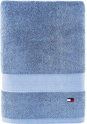 Tommy Hilfiger Asciugamano da bagno tinta unita, 1 pezzo, 76 x 137 cm, 100% cotone 574 g/m² (blu)