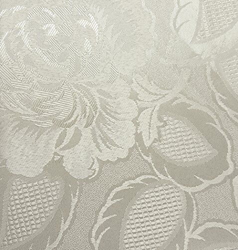 Emma Barclay Rosa damascata Tovaglia Jacquard in Crema 60x84 (152x213cm) Ovale