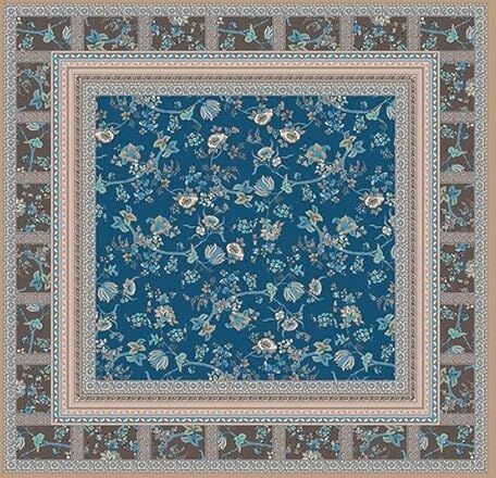 Bassetti Tovaglia Genova B1 in 100% cotone, colore blu, dimensioni: 170 x 170 cm,