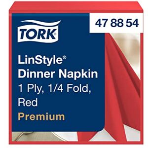 Tork Servietten - 39x39 cm, Rosso - 12 confezioni da 50 Tork Servietten - 39x39 cm, Rosso - 12 confezioni da 50