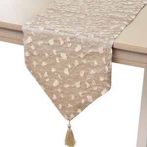 DRW Runner da tavolo in poliestere in crema, 30 x 1 x 180 cm DRW Runner da tavolo in poliestere in crema, 30 x 1 x 180 cm