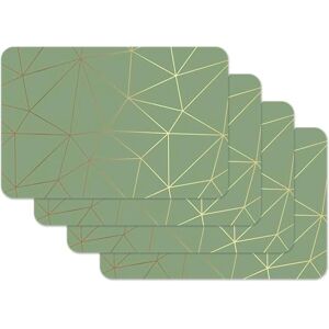 Venilia Set di 4 Tovagliette Polygon, Verde Menta e Oro, 45 cm x 30 cm, Tovagliette Lavabili, Copritavola, Antimacchia, Impermeabile, Per Uso Alimentare, Venilia Set di 4 Tovagliette Polygon, Verde Menta e Oro, 45 cm x 30 cm, Tovagliette Lavabili, Copritavola, Antimacchia, Impermeabile, Per Uso Alimentare,