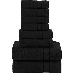 Elegant Comfort Set di 8 asciugamani in cotone di alta qualità, include 4 salviette, 2 asciugamani per le mani e 2 teli da bagno, 100% cotone turco, asciugamani altamente assorbenti e super morbidi, Elegant Comfort Set di 8 asciugamani in cotone di alta qualità, include 4 salviette, 2 asciugamani per le mani e 2 teli da bagno, 100% cotone turco, asciugamani altamente assorbenti e super morbidi,