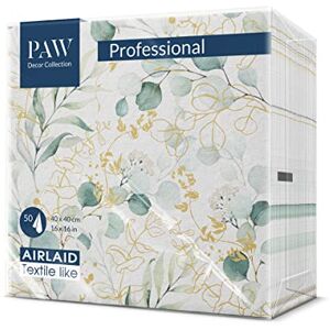 PAW - Tovaglioli in Airlaid simili tessuto - 40x40cm - 50 pezzi - Eucalipto dorato - Eventi PAW - Tovaglioli in Airlaid simili tessuto - 40x40cm - 50 pezzi - Eucalipto dorato - Eventi