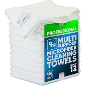 Panni in Microfibra MW Pro - Bianco - Confezione da 12 - Multiuso Panni in Microfibra MW Pro - Bianco - Confezione da 12 - Multiuso