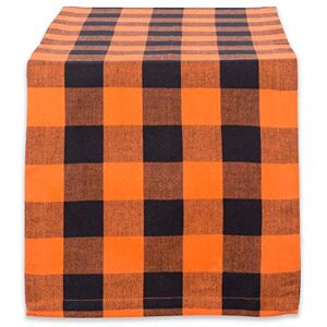 DII Buffalo Check Collection, runner da tavola classico, 35 x 183 cm, arancione e nero DII Buffalo Check Collection, runner da tavola classico, 35 x 183 cm, arancione e nero