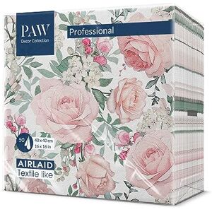 PAW - Tovaglioli in tessuto airlaid - Rose - 40x40cm - 50 pezzi PAW - Tovaglioli in tessuto airlaid - Rose - 40x40cm - 50 pezzi