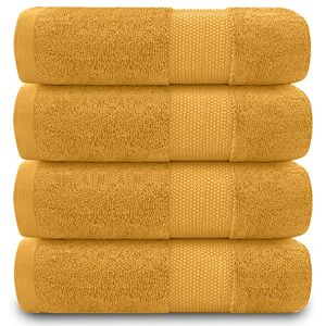 Set di 4 asciugamani da mano in cotone egiziano GAVENO CAVAILIA - 700 GSM - Ocra - 50x85 cm Set di 4 asciugamani da mano in cotone egiziano GAVENO CAVAILIA - 700 GSM - Ocra - 50x85 cm