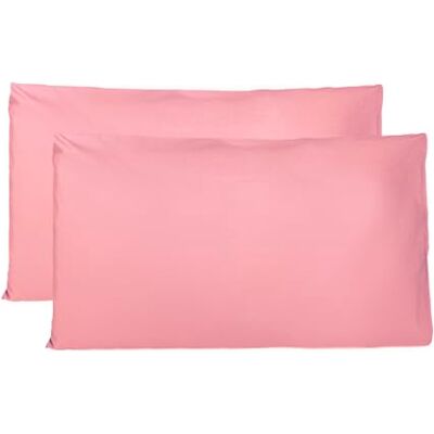 FARFALLAROSSA Coppia di Federe 100% Puro Cotone 40x70 CM, Set di Tessuti per Cuscino Letto, Chiusura a Busta, Tinta Unita, Misura Standard Rosa FARFALLAROSSA Coppia di Federe 100% Puro Cotone 40x70 CM, Set di Tessuti per Cuscino Letto, Chiusura a Busta, Tinta Unita, Misura Standard Rosa