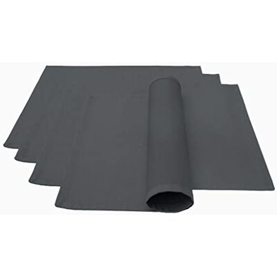 Lemos Home - Cpt-000 - Set di 4 sottobicchieri in cotone - 46x36cm - Grigio basalto Lemos Home - Cpt-000 - Set di 4 sottobicchieri in cotone - 46x36cm - Grigio basalto