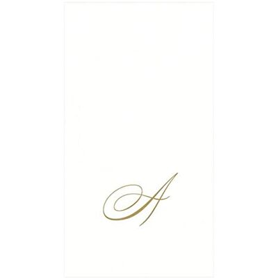 Tovaglioli monogramma A di Caspari, bianco perla, confezione da 24 Tovaglioli monogramma A di Caspari, bianco perla, confezione da 24