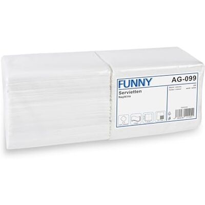Funny Tovaglioli di colore bianco, 33 x 33 cm, 250 pezzi per confezione, 3 veli, 33 x 33 cm, 3 strati, piegati a 1/4, tovagliolo ideale per caffè, ristorante, mensa, snack o eventi Funny Tovaglioli di colore bianco, 33 x 33 cm, 250 pezzi per confezione, 3 veli, 33 x 33 cm, 3 strati, piegati a 1/4, tovagliolo ideale per caffè, ristorante, mensa, snack o eventi