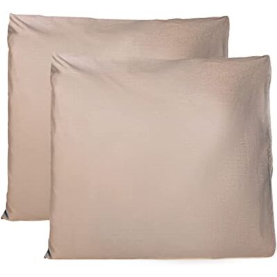 FARFALLAROSSA Coppia di Federe 100% Puro Cotone 60x60 CM, Set di 2 Tessuti per Cuscino Letto, Chiusura a Busta, Tinta Unita, Misura Standard Tortora FARFALLAROSSA Coppia di Federe 100% Puro Cotone 60x60 CM, Set di 2 Tessuti per Cuscino Letto, Chiusura a Busta, Tinta Unita, Misura Standard Tortora