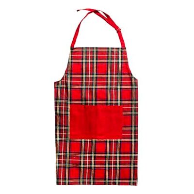 H&H -Scottish, grmbiule cucina, a quadri, trama scozzese, rosso, in cotone riciclato, 80x85 cm H&H -Scottish, grmbiule cucina, a quadri, trama scozzese, rosso, in cotone riciclato, 80x85 cm