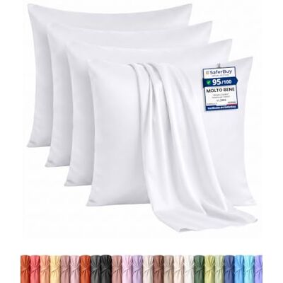 Utopia Bedding Federe Set Di 4 Copricuscino 50 x 50 cm Bianco Utopia Bedding Federe Set Di 4 Copricuscino 50 x 50 cm Bianco