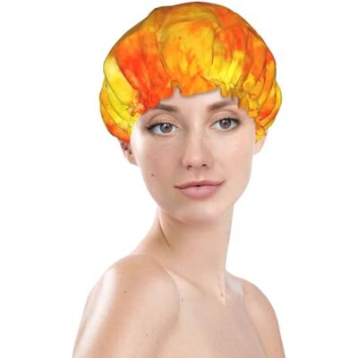 asbwuo Cuffia da a impermeabile con doppia fodera e stampa a colori autunnali con motivo tie-dye asbwuo Cuffia da a impermeabile con doppia fodera e stampa a colori autunnali con motivo tie-dye