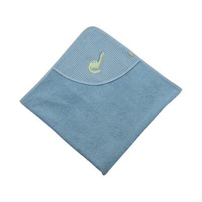 Sterntaler Asciugamano con cappuccio Dino Rexi, 100 x 100 cm, asciugamano da bagno con ricamo in cotone assorbente, asciugamano da bagno per bambini con cappuccio in pikee, blu Sterntaler Asciugamano con cappuccio Dino Rexi, 100 x 100 cm, asciugamano da bagno con ricamo in cotone assorbente, asciugamano da bagno per bambini con cappuccio in pikee, blu