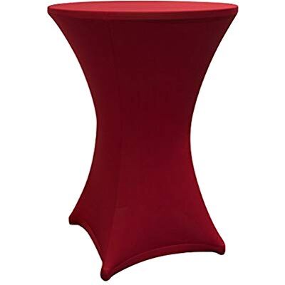 Lumaland Copertura per tavolo alta di ricezione rotonda, tovaglia per mangia in piedi, protezione tavolo da cocktail, diametro 80-85 cm, rosso Lumaland Copertura per tavolo alta di ricezione rotonda, tovaglia per mangia in piedi, protezione tavolo da cocktail, diametro 80-85 cm, rosso