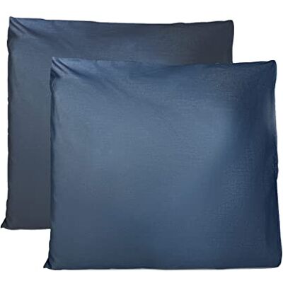 FARFALLAROSSA Coppia di Federe 100% Puro Cotone 60x60 CM, Set di 2 Tessuti per Cuscino Letto, Chiusura a Busta, Tinta Unita, Misura Standard Blu Navy FARFALLAROSSA Coppia di Federe 100% Puro Cotone 60x60 CM, Set di 2 Tessuti per Cuscino Letto, Chiusura a Busta, Tinta Unita, Misura Standard Blu Navy