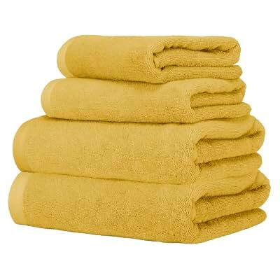 Ruggeri Set 4 Asciugamani Bagno 2 Viso + 2 Ospite, Cotone 500 gr, Giallo Ruggeri Set 4 Asciugamani Bagno 2 Viso + 2 Ospite, Cotone 500 gr, Giallo